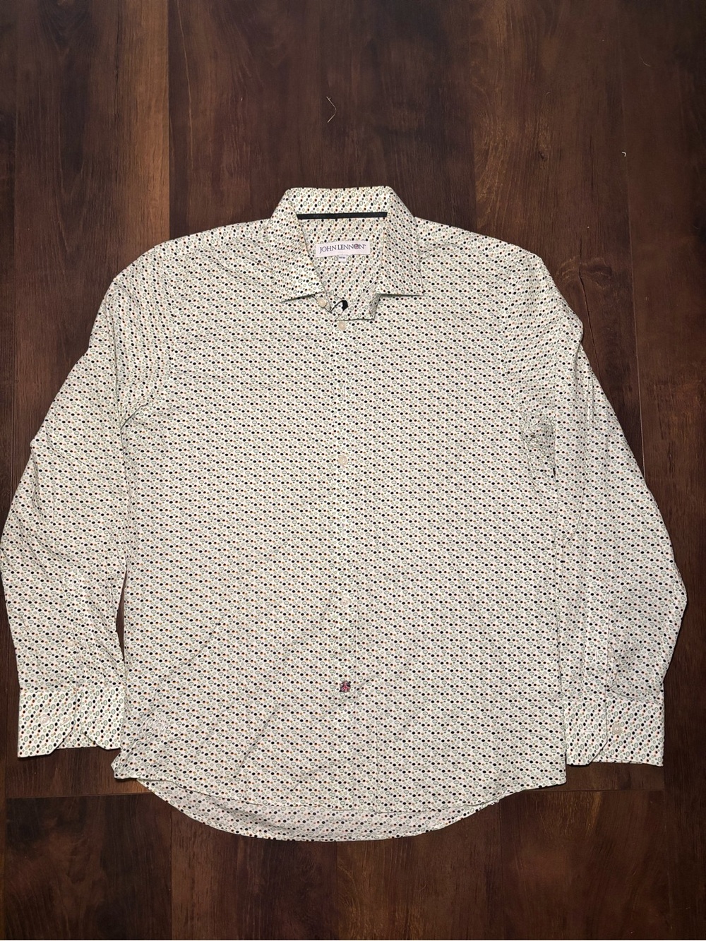 John Lennon Men’s Medium Retro Mod Geometric Button Up Shirt